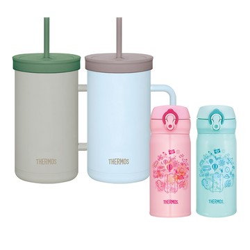 【THERMOS膳魔師】真空吸管杯1000ml+保溫瓶350ml優惠組