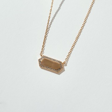 精工鑲鑽線條項鍊 ( 共三色 / 六角形 )