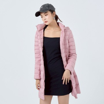【ERSS】女裝 羽絨外套 長版外套 羽絨外套女 女生外套 中長版 粉紅  【K10181】