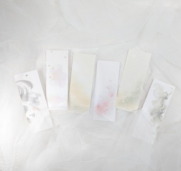 拾光-書籤底紙組(水彩風格/六款設計)  文具質感拼貼