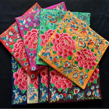 中式民族風繡片牡丹花紅色工藝刺繡鼠標墊電話墊 外事禮品