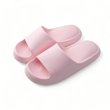 【iFoot】超厚底軟軟麵包拖鞋-粉 IF8103