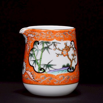 陶生活 陶瓷描金 公道杯 功夫茶具 茶海分茶器公杯勻杯器茶具配件1入