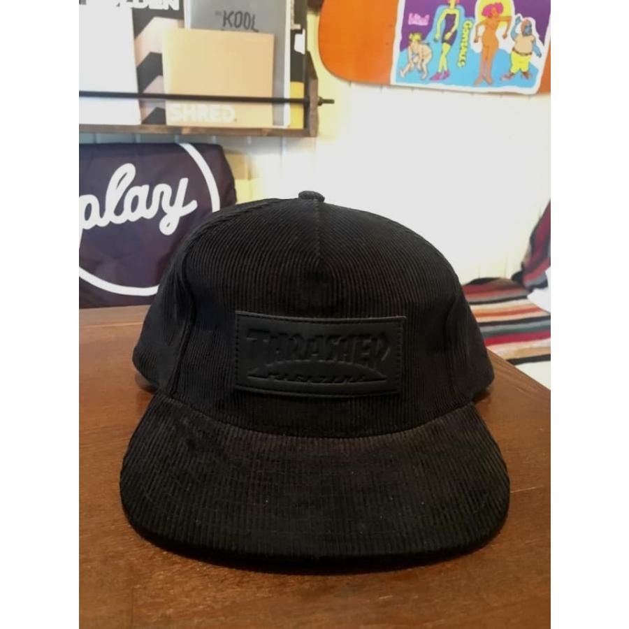 THRASHER * snap back スラッシャー CAP 帽子 キャップ スケートボード スケボー コーディロイ 黒 BLACK |  LINEブランドカタログ