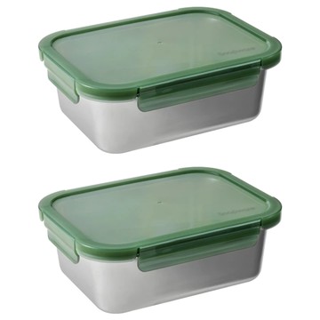 Corelle Brands 康寧餐具 Snapware Eco Fresh 316不鏽鋼保鮮盒  22.5 x 17 x 8.2cm 310g 1850ml  2個