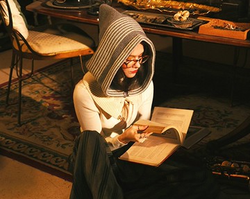 【灰姑娘】童話系列 條紋/針織/尖頂圍脖帽