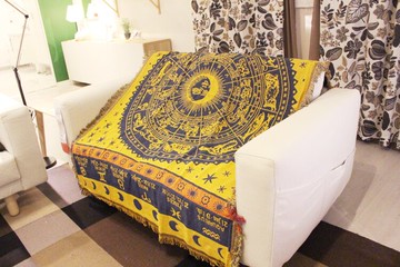 北歐美式鄉村沙發毯蓋毯休閑毯客廳茶幾地毯沙發巾布藝掛毯創意