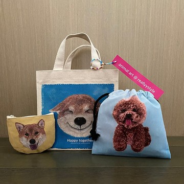 【絕版出清】柴犬畫作手工訂製包 I 便當袋 I 零錢包 I 束口袋