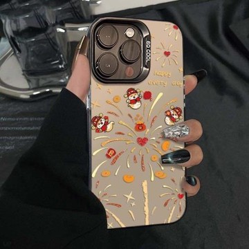 適用新年蘋果16手機殼iPhone16promax女款16plus紅色財神15plus蛇年14小眾高級感13中國風12防摔11保護套JJ