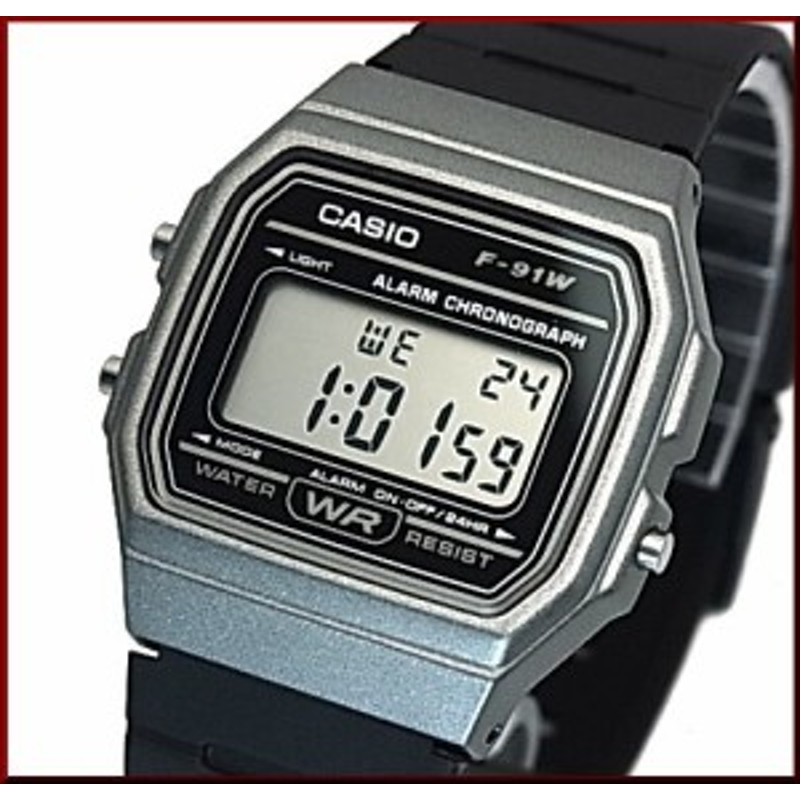 CASIO【カシオ/スタンダード】アラームクロノグラフ メンズ腕時計 軽量・薄型デジタルモデル ラバーベルト【海外モデル】F-91WM-1B（送料  通販 LINEポイント最大10.0%GET | LINEショッピング