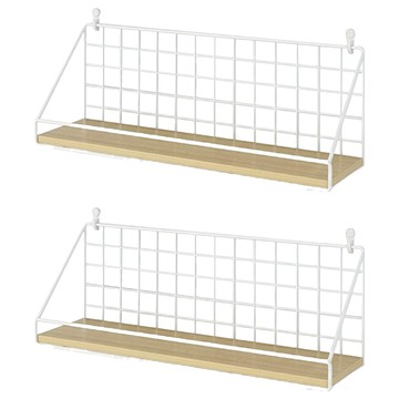 Joeki 工業風鐵藝牆面置物架 SN0074 2個  白色