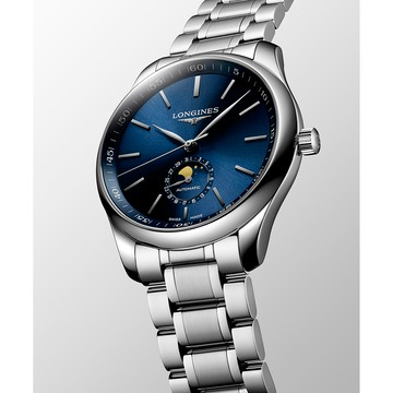 LONGINES 浪琴 Master 巨擘系列月相機械錶-藍/42mm L29194926