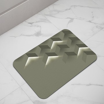 升級版軟式珪藻土吸水地墊 60x40cm 白綠迷宮