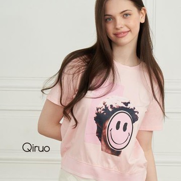 【Qiruo 奇若】春夏專櫃 笑臉造型上衣2315A 少女夢想粉色系