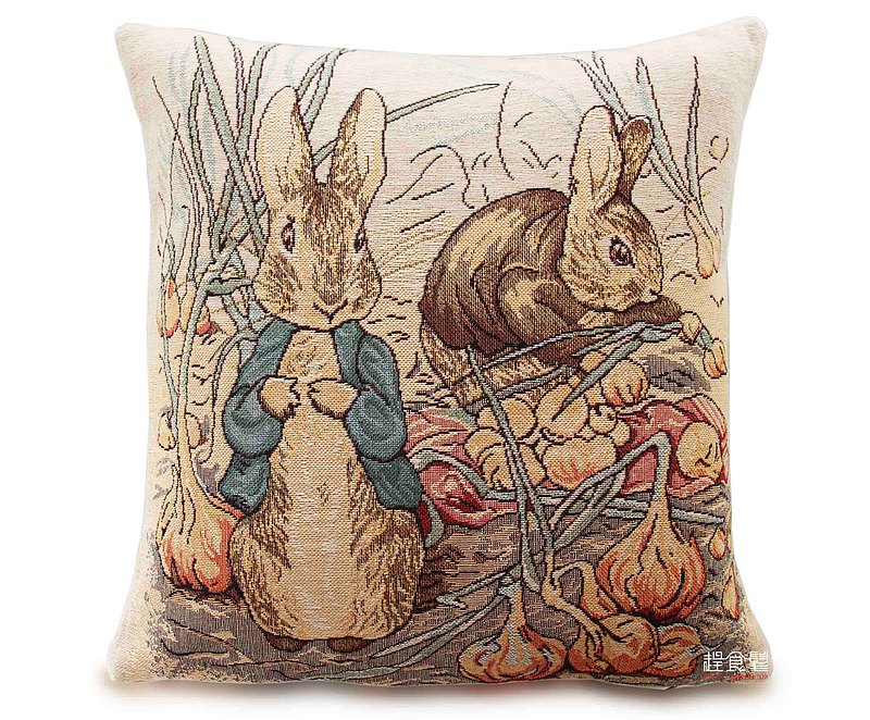歐洲皇家緹花抱枕 針織限量2個 彼得兔 調皮的小彼得正版英國插畫