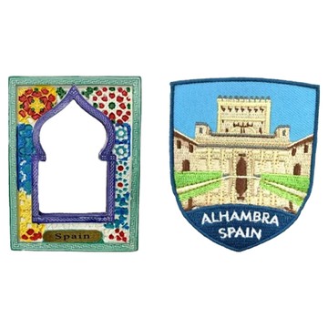 A-ONE 匯旺 西班牙鏡面3D立體冰箱貼 + 西班牙 阿爾罕布拉宮徽章 Set 2個  7.5 x 6cm  西班牙鏡面3D立體 + 西班牙阿爾罕布拉宮
