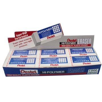 Pentel 飛龍牌 標準型橡皮擦 ZEH-20/一盒12個入(定40) 環保塑膠擦 橡皮擦 台灣製【領券滿額再折千12/31止】