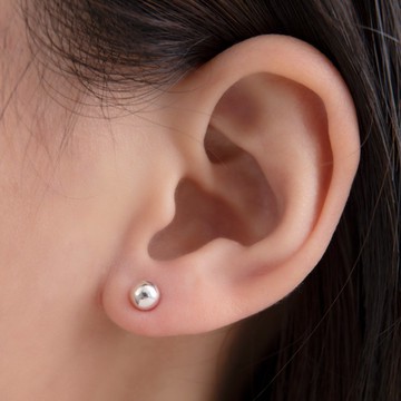 經典圓球 925純銀耳釘 (單支販售)