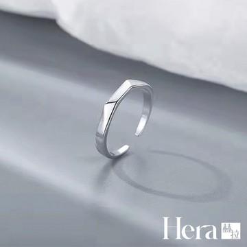 【Hera 赫拉】精鍍銀光面不規則切面開口戒指 H112090509