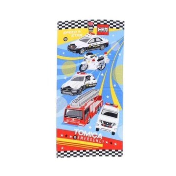 小禮堂 TOMICA 多美小汽車 棉質大浴巾 50x100cm (公務車)