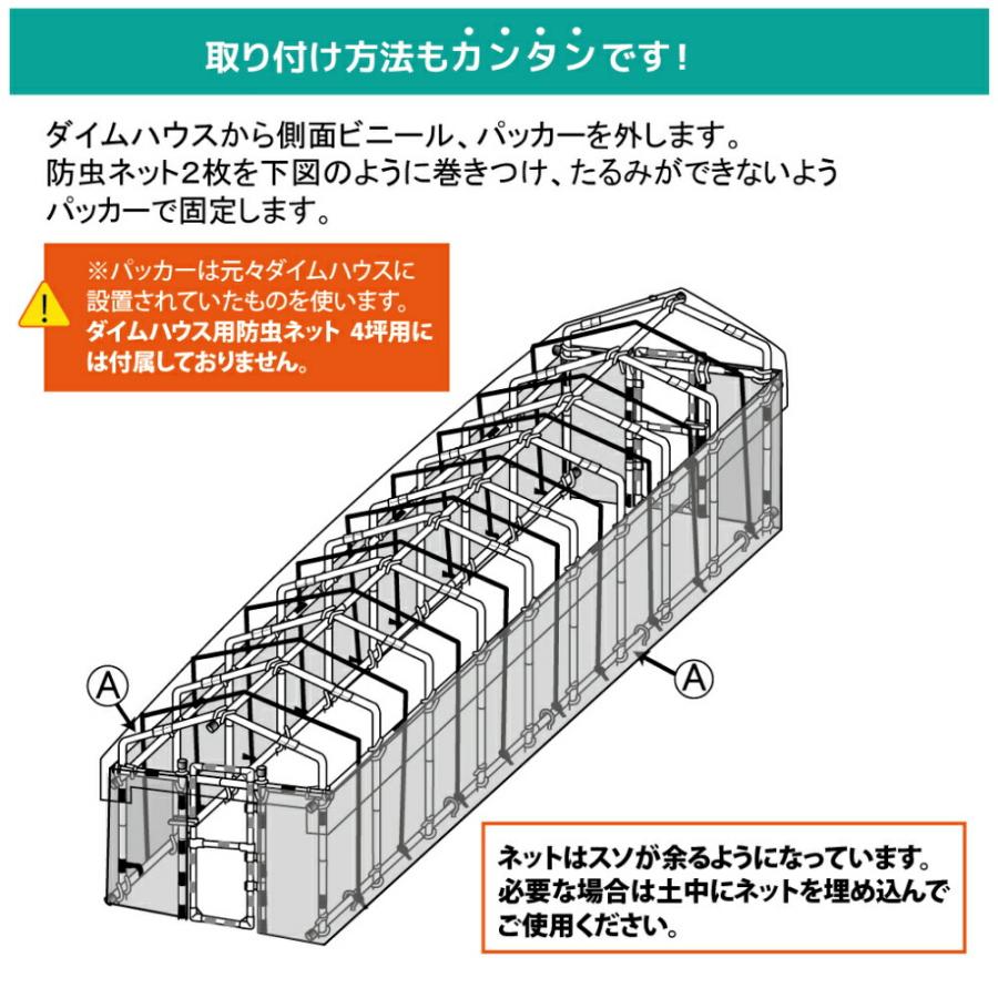 daim ダイムハウス用防虫ネット 4坪用 ネット 4坪 ダイムハウス ビニールハウス 張替え 防虫 虫除け 風通し 通気性 虫 虫よけ 抑制 野菜 付け替え