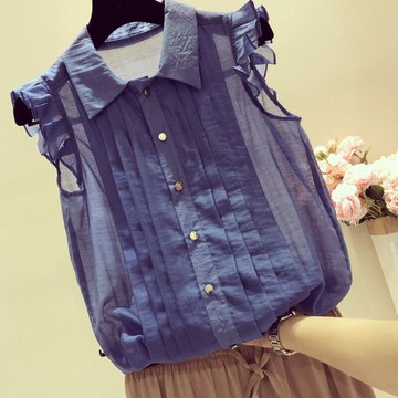 品牌折扣女裝專柜撤柜尾貨洋氣夏季甜美遮肚子雪紡衫短袖上衣女潮