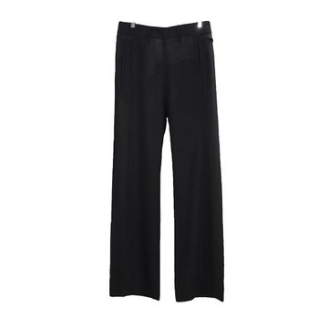 Ann Demeulemeester 17SS秀款輕薄飄逸黑色廓形羊毛休閑褲 IT38