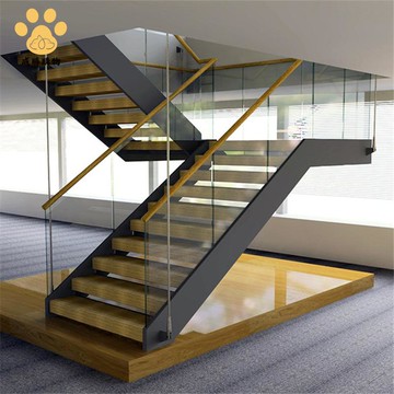 定制酒店玻璃樓梯扶手護欄 廬cation 天臺護欄玻璃 預埋U型鐵槽 批發【W1222】