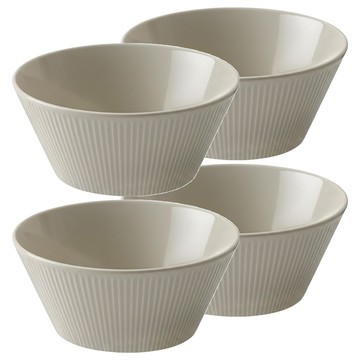 MAISON OBJET Royalvale 線條麵碗  奶油灰色  4個