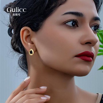 【Gulicc】古莉可 中古 黑金色系 輕奢 耳環(歐美 飾品 耳釘 耳飾 耳墜 情人節 母親節 七夕 生日禮物)