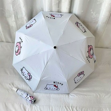 雨傘 陽傘 摺疊傘🎀 可愛hellokitty雨傘晴雨兩用全自動太陽傘防曬防紫外線遮陽傘學生