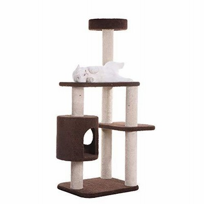Armarkat 3-Level Carpeted Cat Tree Condo F5502, Real Wood Kitten Play House, Brown並行輸入品