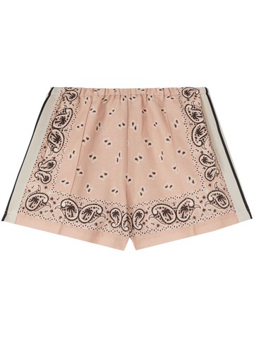 Palm Angels - paisley-print track shorts - women - Cotton/Linen/Flax/Cotton - M - Pink