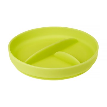 Olababy 防滑矽膠分隔餐盤 食品級矽膠製造 吸盤底部  奇異果綠  1個