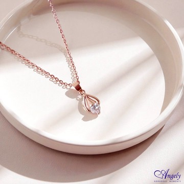 [快速出貨]【Angely】設計感鋯石項鍊(享盒裝服務)｜精緻 氣質 優雅 生日禮物 情人禮物 女生禮物 職場穿搭 10月壽星生日快樂