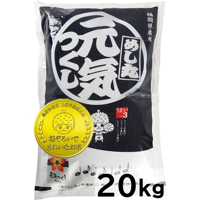 元気つくし 金のめし丸マーク付 福岡県産 20kg(5kg×4) 精米 令和5年産・新米