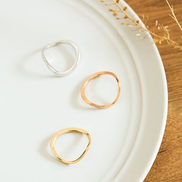 純18K 不規則線戒  K金 設計 戒指