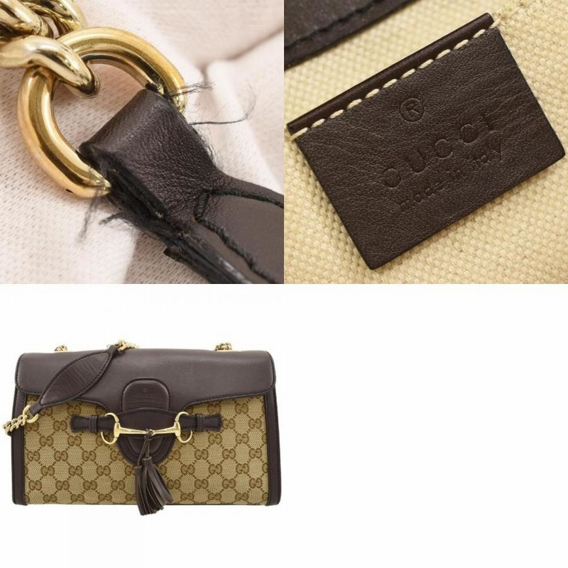 GUCCI グッチ GGキャンバス エミリー チェーンショルダーバッグ