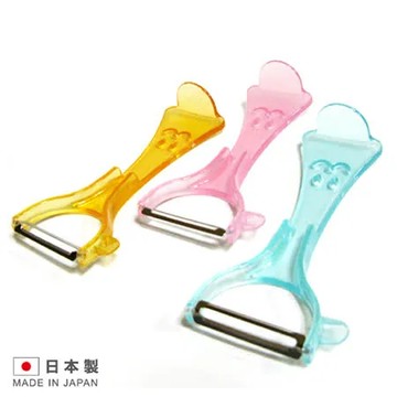 日本製造 不鏽鋼果凍色可站立皮引削皮器 NO-8033 (橘/粉紅/綠 隨機出貨)