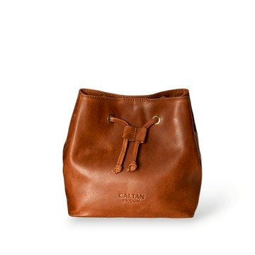 【CALTAN】真皮/斜背包 | 迷霧真皮抽繩水桶包-5518_三色