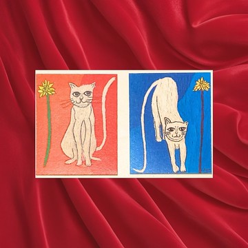 藝術貼紙貓由可愛製成