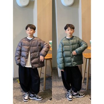男童羽絨服2024冬季新款童裝親子裝兒童輕薄白鴨絨小學生冬裝A
