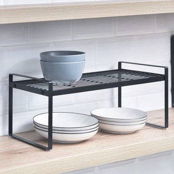 【H&R安室家】台製廚房可堆疊桌面置物架 收納架 加寬款 KC74