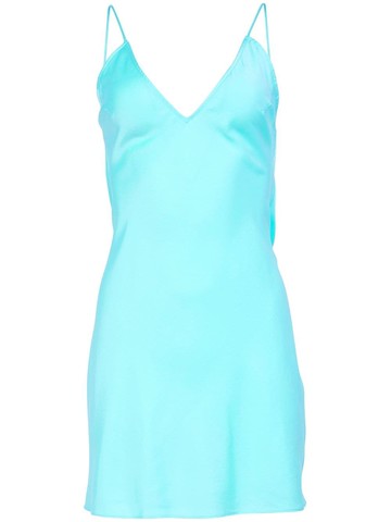 Fleur Du Mal - Crystal mini low-back slip - women - Spandex/Elastane/Silk - XS - Blue