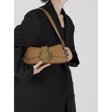 木川卡 原創設計花朵腋下法棍包單肩包秋冬新款斜挎包手提包