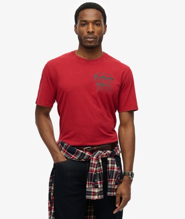Superdry Men's B-movie Graphic Loose T-shirt Red Size: S
