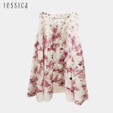 JESSICA - 清新花卉印花飄逸雪紡長裙233311（粉）