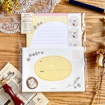 「Waku Waku Letter Set No.2」筆豆刺蝟 - 刺蝟信件組