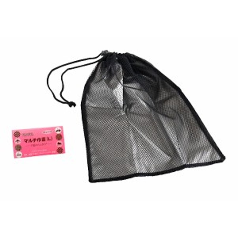 巾着袋 片面メッシュタイプ ストッパー付 Lサイズ(37×28cm) (100円  