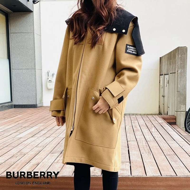 P3倍 Burberry バーバリー ロゴフーデッドパーカーコート レディース アウター コート キャメル Camel ロングコート 通販 Lineポイント最大0 5 Get Lineショッピング